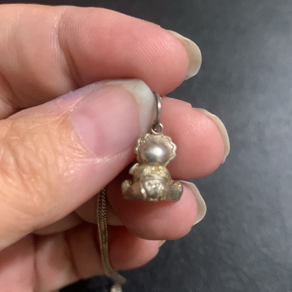 Sterling Silver .925 Cherish Teddies 3D pendant necklace .14g - Picture 5 of 8